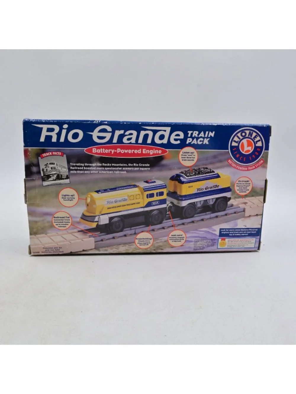 Lionel Rio Grande Train Pack Battery Powered Engine Coal Car New Sealed Vintage